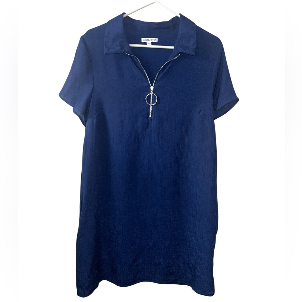 NorthStyle Shift Dress Vacation Lightweight Flowy Navy Blue Women’s Large